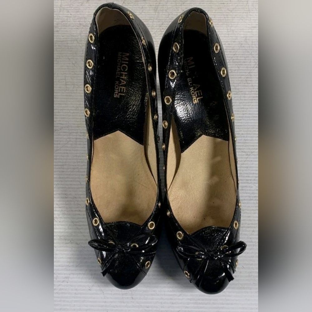 Michael Kors MK Plimpton Studded Black Heel Pump Shoes Women 9 - Picture 3 of 8